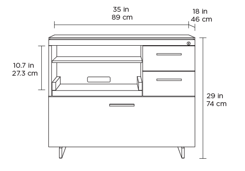 Sequel 6117 Multifunction Cabinet Dimensions