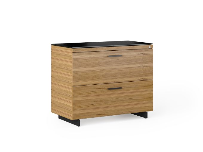 Sequel 6116 Lateral File Cabinet Natural Walnut Black