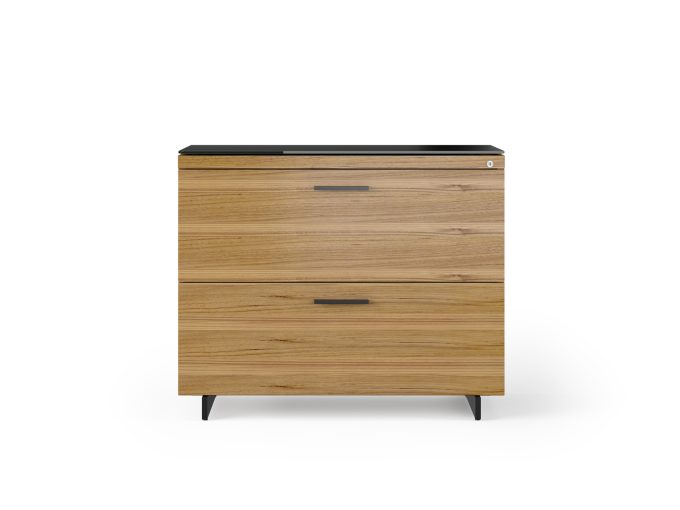 Sequel 6116 Lateral File Cabinet Natural Walnut Black