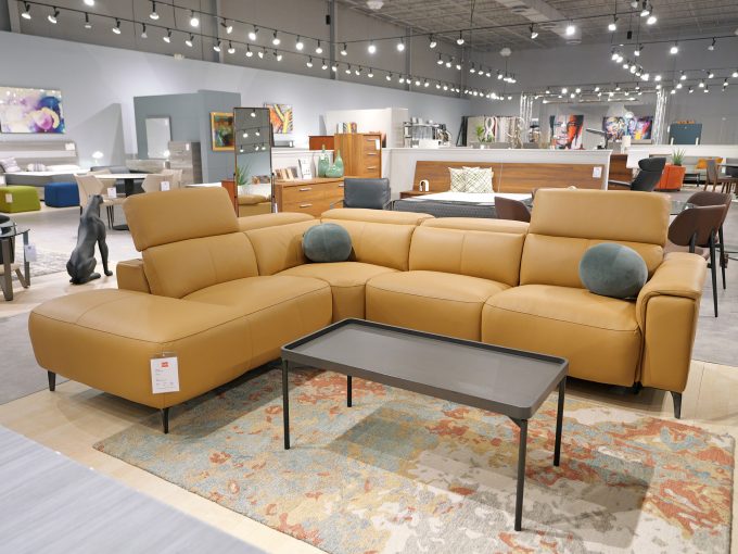 Domicil Marlon Sectional NP-674E Camel Leather