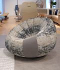 Lazar Le Pouf chair in Cherish Charcoal and Reserve Slate