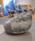 Lazar Le Pouf chair in Cherish Charcoal and Reserve Slate