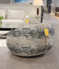 Lazar Le Pouf chair in Cherish Charcoal and Reserve Slate