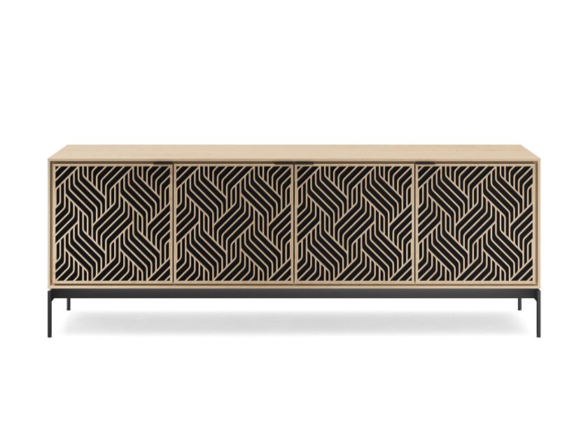 BDI Elements 8709 Console Base Weave Washed Oak