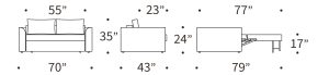 Neah Full Curved Arm Dimensions