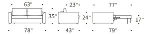 Neah Queen Curved Arm Dimensions