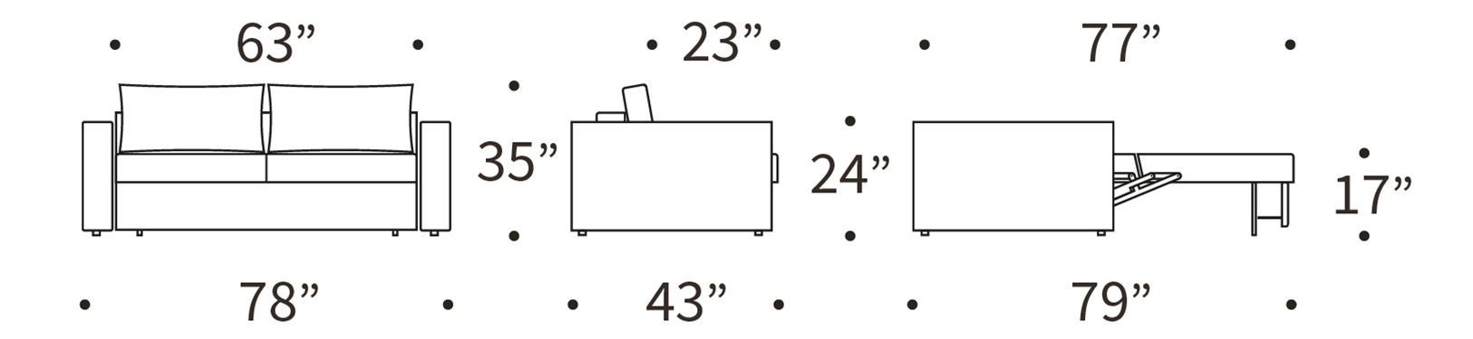 Neah Sofa Bed With Standard Arm – BOVA Furniture