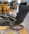 Stressless Wing Medium Signature Base Paloma Black Grey Stain