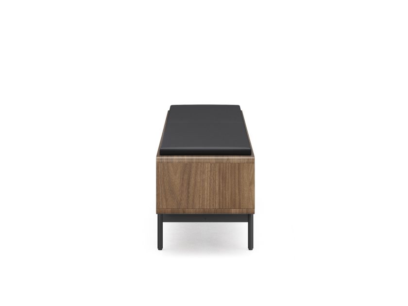Linq 9102 Linq Bench Pepper Leather Natural Walnut