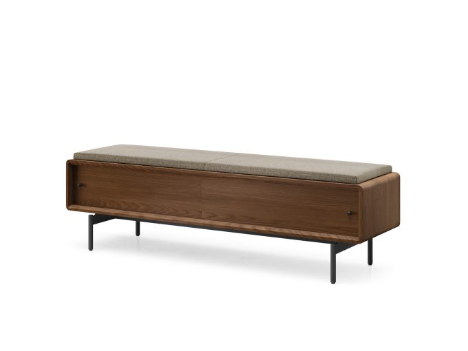 Linq 9101 Storage Bench Pecan Fabric Mocha