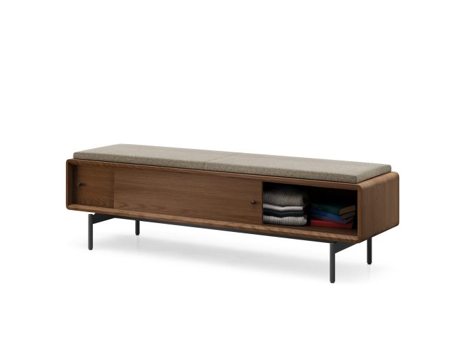 Linq 9101 Storage Bench Pecan Fabric Mocha