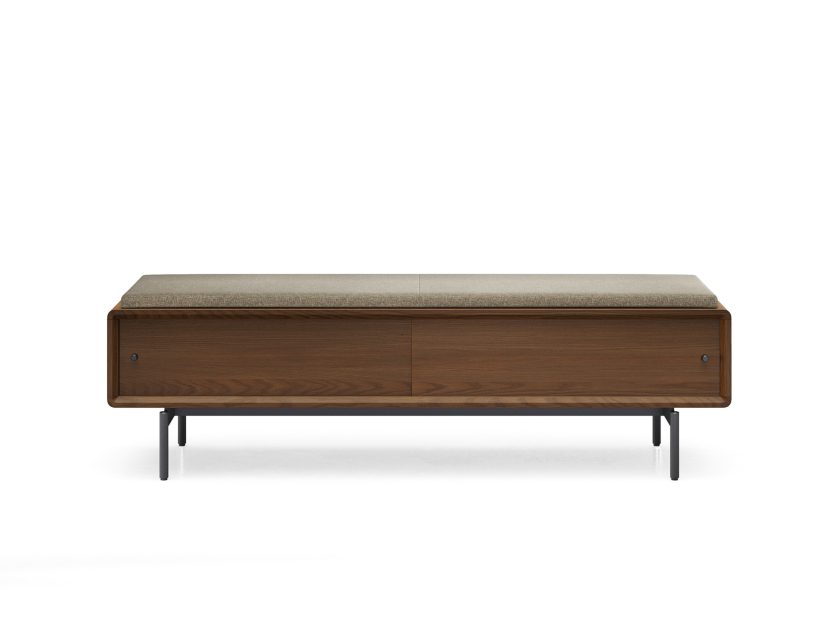 Linq 9101 Storage Bench Pecan Fabric Mocha