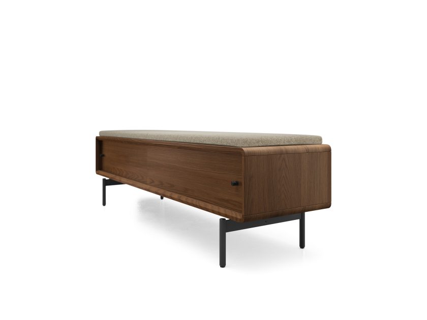 Linq 9101 Storage Bench Pecan Fabric Mocha