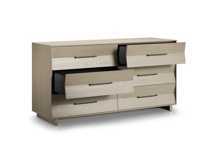 Kava 9686 6-Drawer Dresser Washed Oak